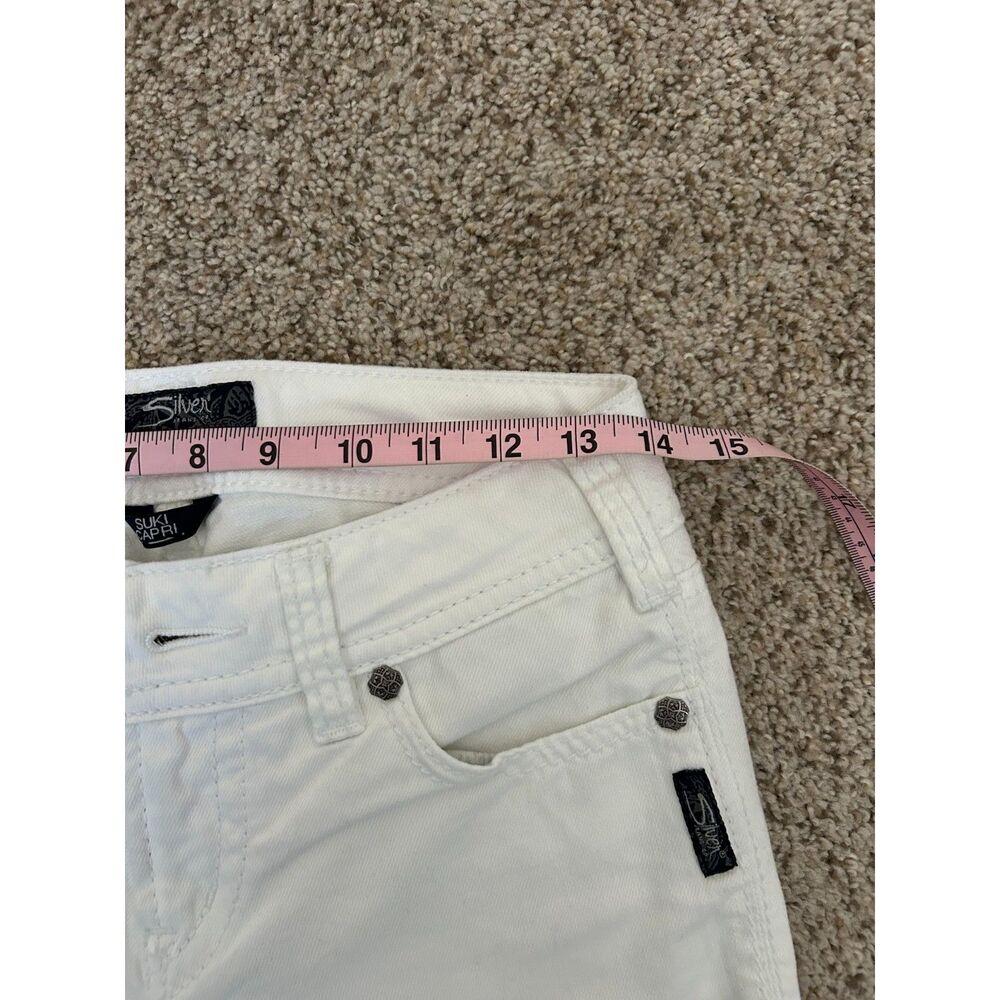 Silver Jeans Women's W26‎ White Denim Suki Capri Mid Rise - Picture 11 of 11